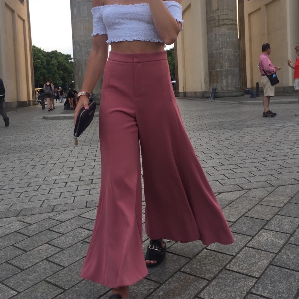 Zara Mauve Flare Pants